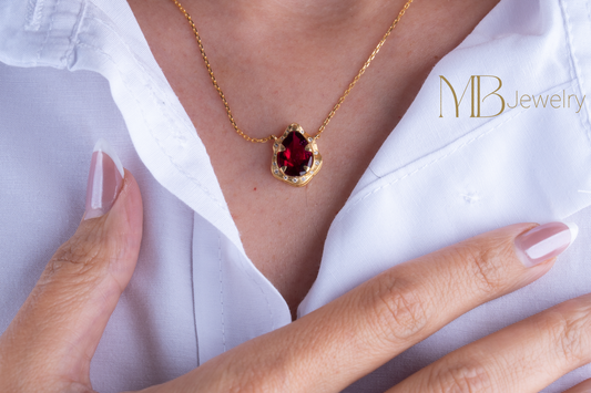 Dewdrop Pendant Necklace in Tourmaline